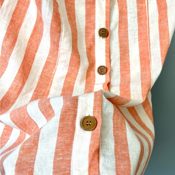 Show Me Sour MuMu Remington Womens Linen Striped Mini Dress - Picture 8 of 8